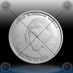 1oz CONGO 5000 Francs CFA "SILVERBACK GORILLA" 2015 1oz CONGO 5000 Francs CFA "SILVERBACK GORILLA" 2015